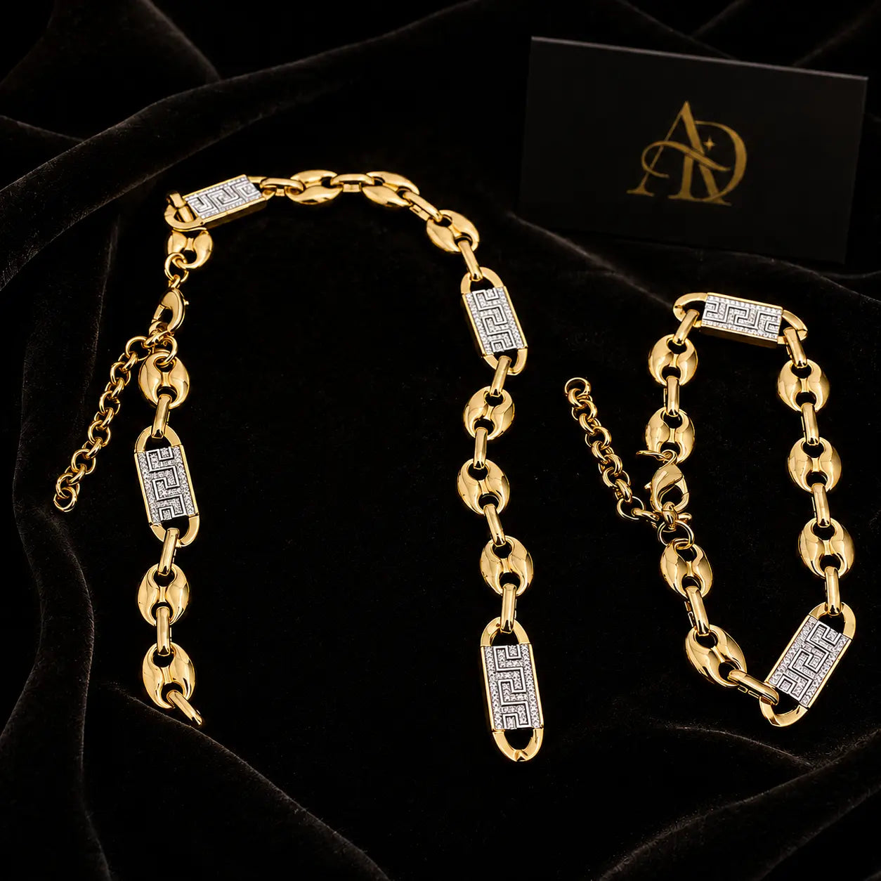 Set Signature Aureo — Cadena + Pulsera — Modelo B