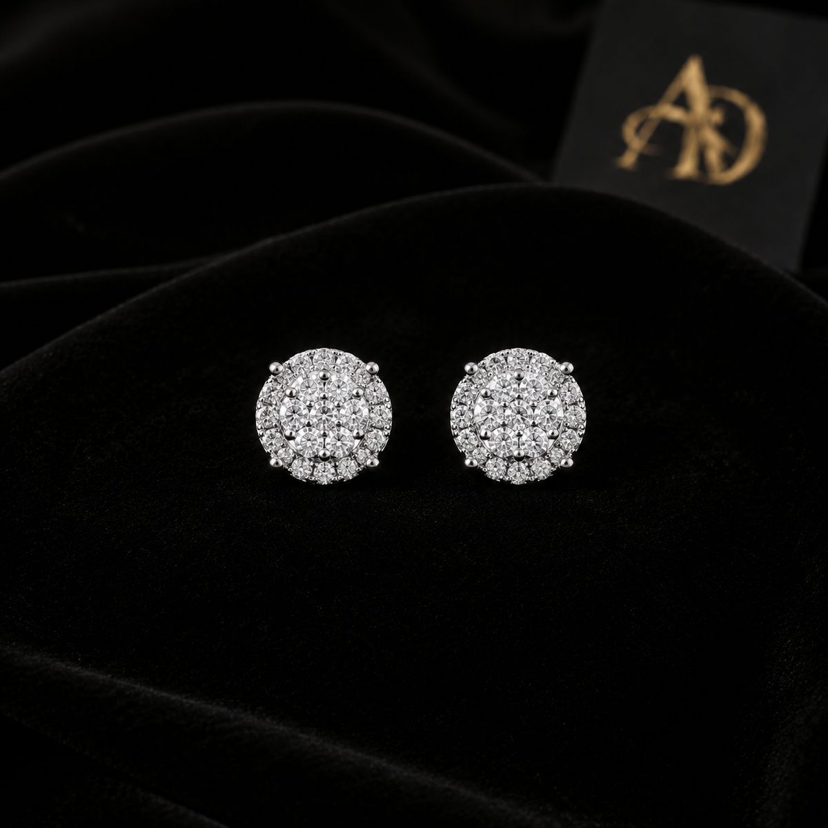 Pendientes Zirconia Aureo plateados · fotografía de estudio AUREO DISTRICT